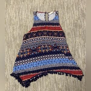 Altar'd State Blue and Red Patterned Top